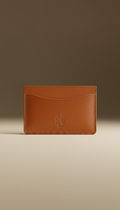 Minimalist Leather Card Holder With Monogram